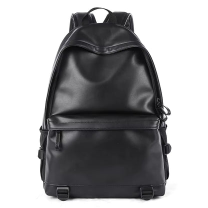 MOYYI Leather Bags for Men School Bag PU Leather Rucksack Business 15.6 Inch Laptop Backpack Travelling