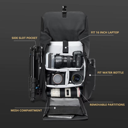 MOYYI Shockproof DSLR Camera Bags for Men Multi-Function Laptop Camera Video Backpack Bags