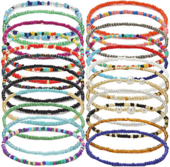 Bohemian Beach Anklets Jewelry Statement Handmade Beaded Anklet Beautiful Multicolor Rice Bead Anklet for Women Girls