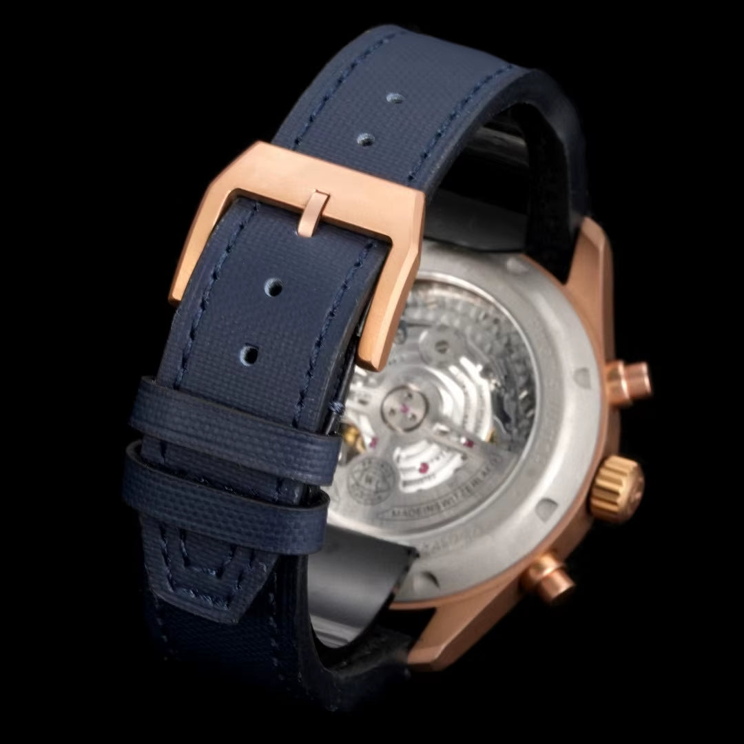 Top Luxury 43Mm Stainless Steel Mechanical Chronograph Watch 7750 Movement Saves Kinetic Energy for 72 Hours.