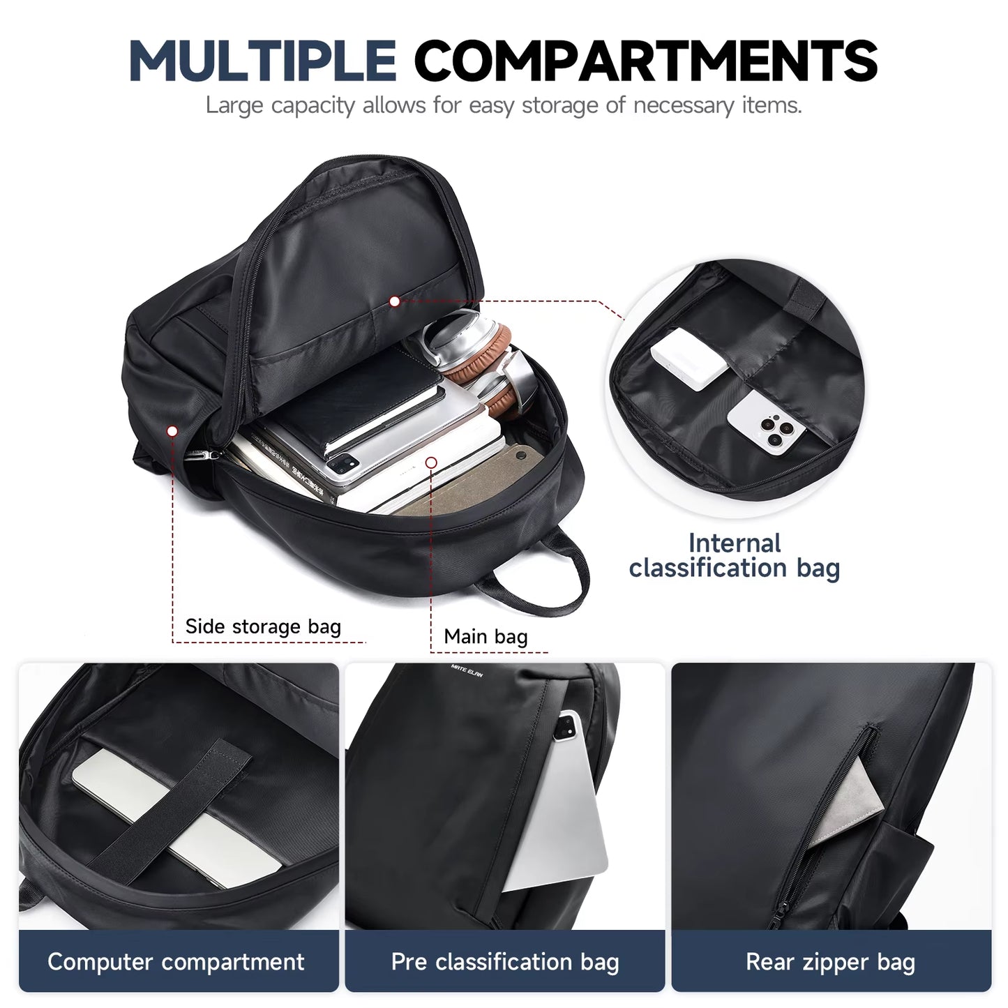 Mate Elan Laptop Backpacks for Men Business Bag Travel Men'S Backpack Bags