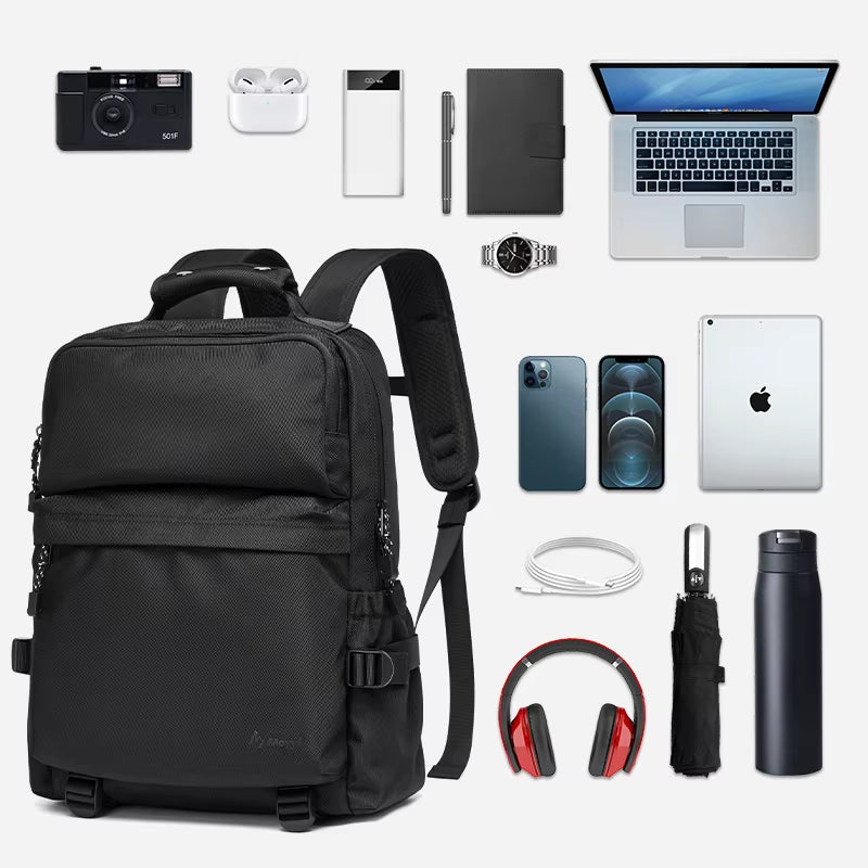 MOYYI Lightweight 14 Inch Laptop Backpack for Men Durable Nylon Travel Backpacks Zipper Men'S Backpack for Business