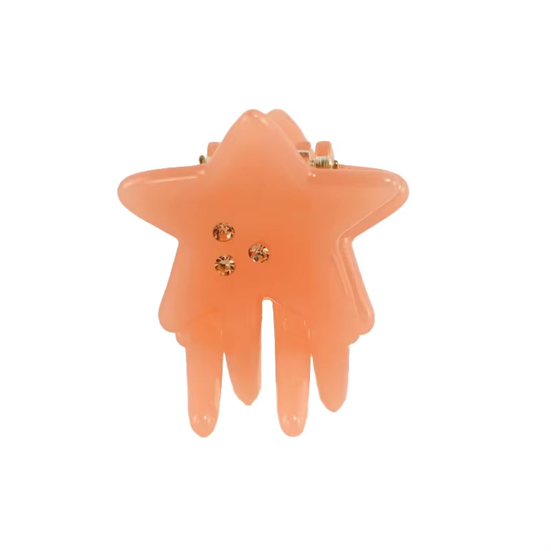 CANYUAN Korean Simple Style 3Cm Cute Five-Pointed Star Acetate Hair Claw Hot Sale Mini Claw Clip for Ladies Bangs Customizable
