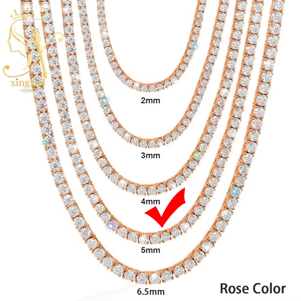Wholesale Luxury Men Women Hip Hop Fine Jewelry 2Mm 3Mm 4Mm 5Mm Diamond 925 Silver Bracelet VVS Moissanite Tennis Chain Necklace