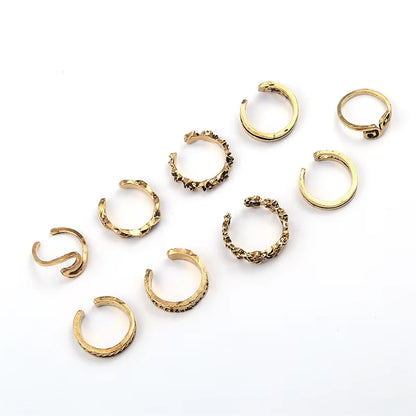 Fashion Jewelry Toe Ring Beach Jewelry Wave Totem Pattern Opening Rings for Women