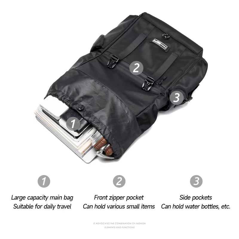 MOYYI Fashion Custom Oxford Drawstring Backpack for Man Waterproof Men'S Laptop Backpack Anti-Theft Travel Backpacks