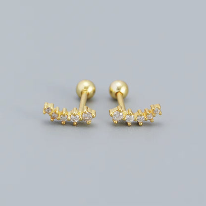 KR Colored Zircon Earrings S925 Sterling Silver Ins Style Flower Inlaid Diamond Screws Earrings Wholesale