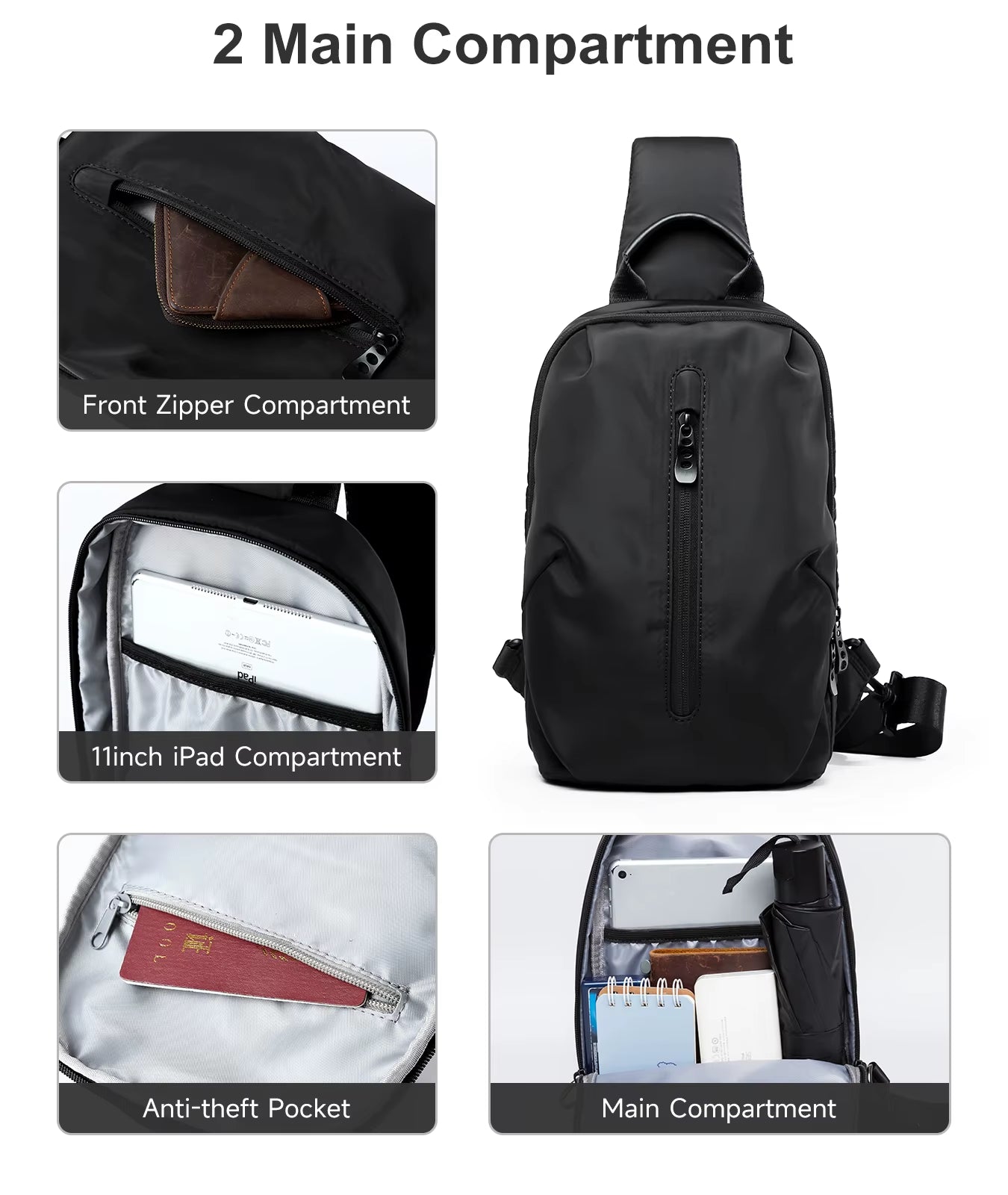 MOYYI Wholesale Waterproof Crossbody Bags for Men Outdoor Chest Sling Bags