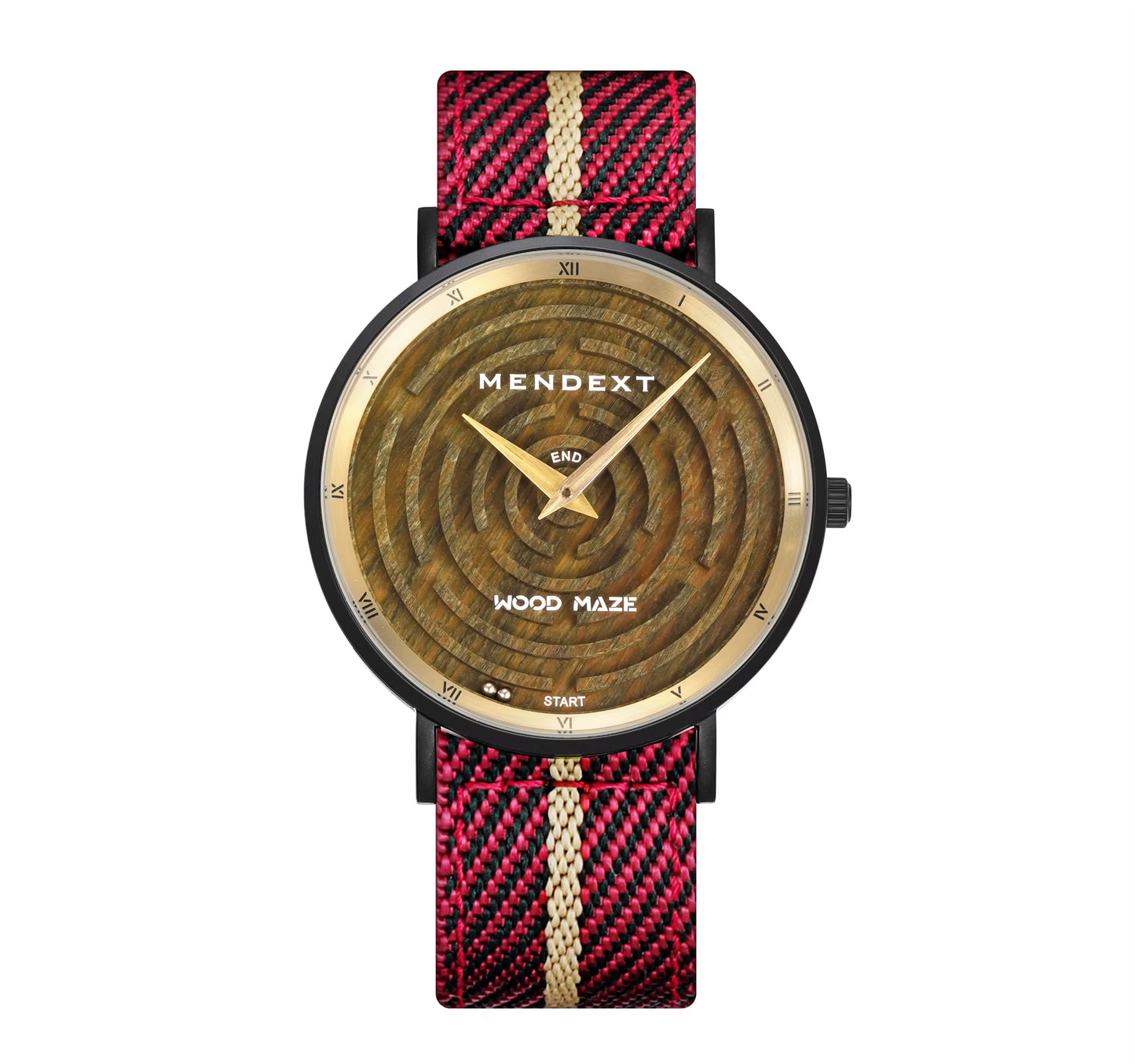 Black Myth Maze Game Sapphire Crystal 316L Stainless Steel Quality Quartz Movt Wooden Men Watch Muti-Color Hemp Rope Wrist Watch