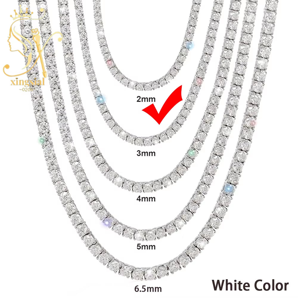 Wholesale Luxury Men Women Hip Hop Fine Jewelry 2Mm 3Mm 4Mm 5Mm Diamond 925 Silver Bracelet VVS Moissanite Tennis Chain Necklace