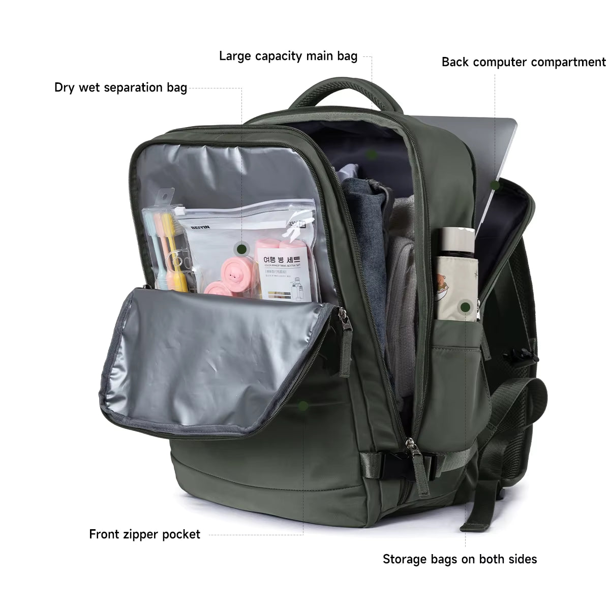 Anti-Theft Mochilas Waterproof Unisex Carry on Travel Backpack Large Capacity Overnight Travel Backpack