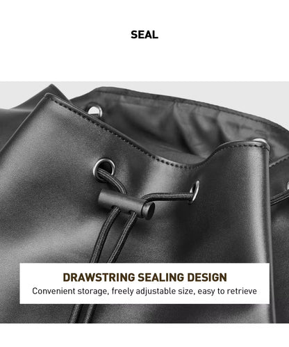 MOYYI Luxury PU Leather Bags for Men'S Backpack Business Travel Laptop Backpack