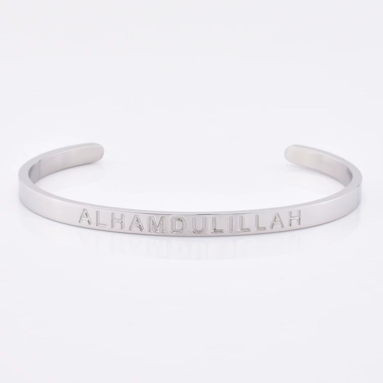 High Quality Engraved Words Logo Gold Plated Woman Mens Custom Logo Stainless Steel Bracelet Gold Cuff Bangle