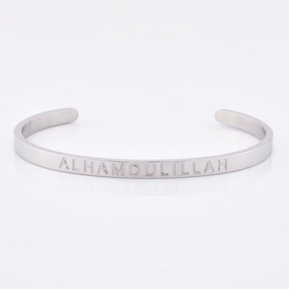 High Quality Engraved Words Logo Gold Plated Woman Mens Custom Logo Stainless Steel Bracelet Gold Cuff Bangle