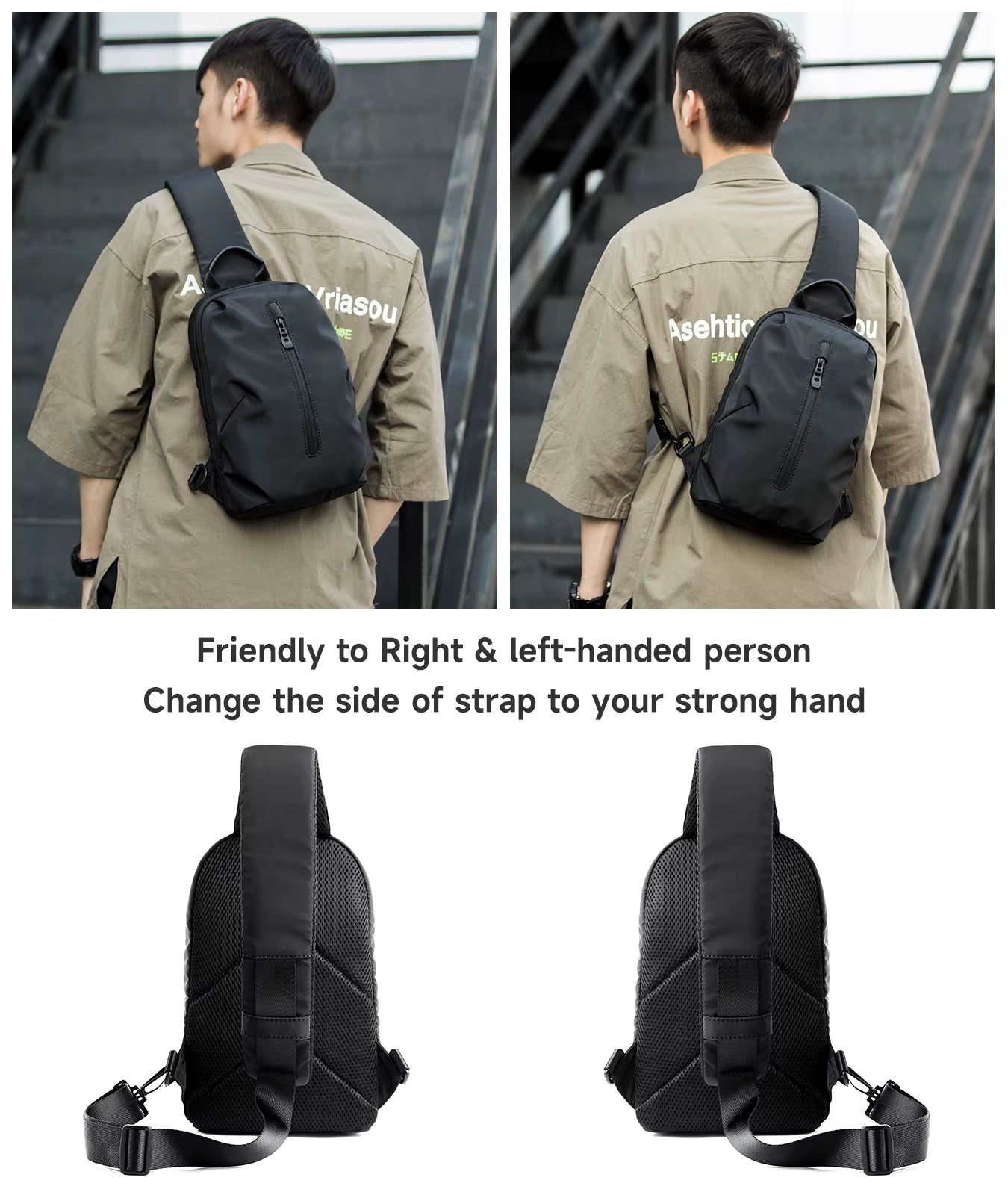 MOYYI Wholesale Waterproof Crossbody Bags for Men Outdoor Chest Sling Bags