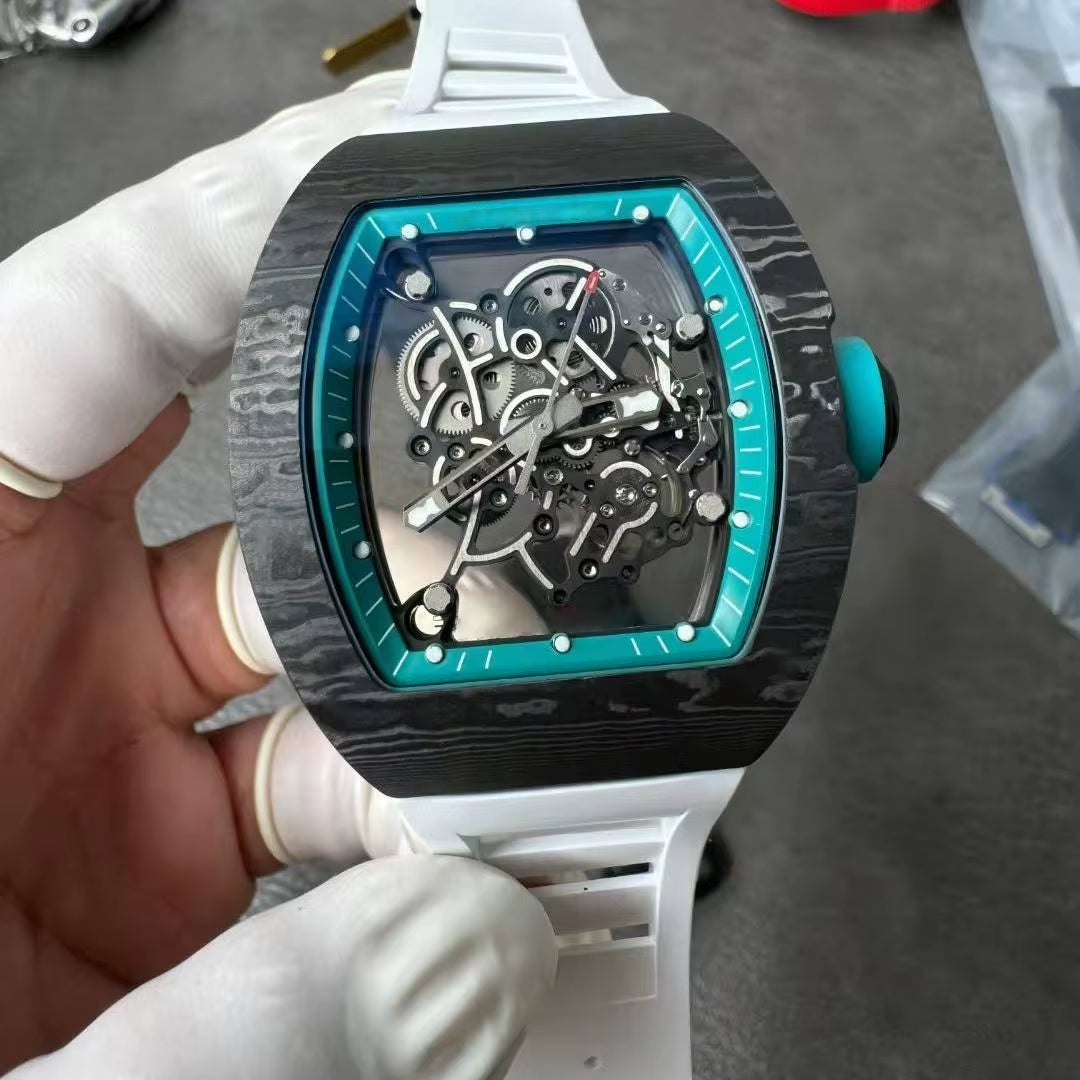 YRM055 Tourbillon Watch Abu Dhabi NTPT Carbon Fiber Raw Material Case High Quality Men'S Watch Luxury Mechanical Watch