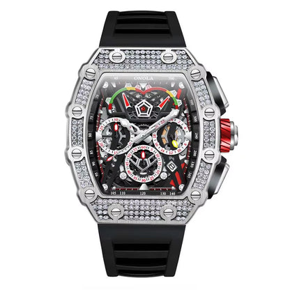 ONOLA 6827D Fashion Mens Luxury Automatic Watches Casual Rubber Strap Waterproof Sport Tourbillon Watch