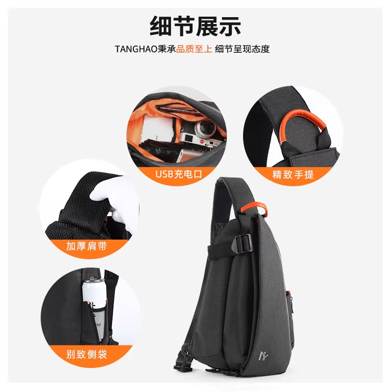 Wholesale New Fashion Nylon Pickleball Bags for Men Crossbody Shoulder Bag Chest Bag
