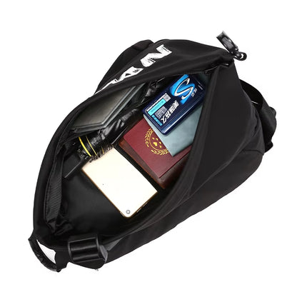 Korean Unisex Crossbody Bags Chest Bags Black White Bags Custom Single Shoulder Waterproof Polyester Fashionable Unisex Handbags