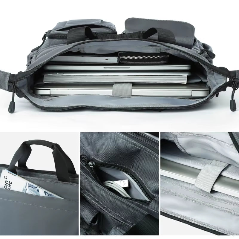 MOYYI Crossbody Bags for Men Business Laptop Messenger Bag Multi-Pocket Shoulder Bags