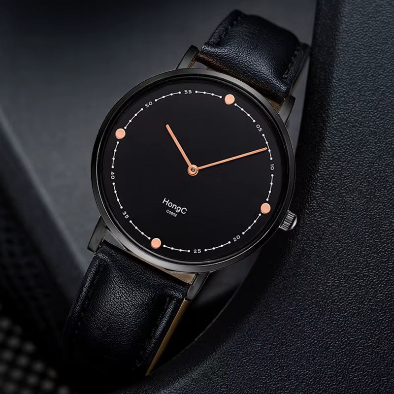 YAZOLE D C0802 Luxury Black Silver Case Custom Men Quartz Watches Two Pointers Minimalist Waterproof Wristwatch Factory Sale