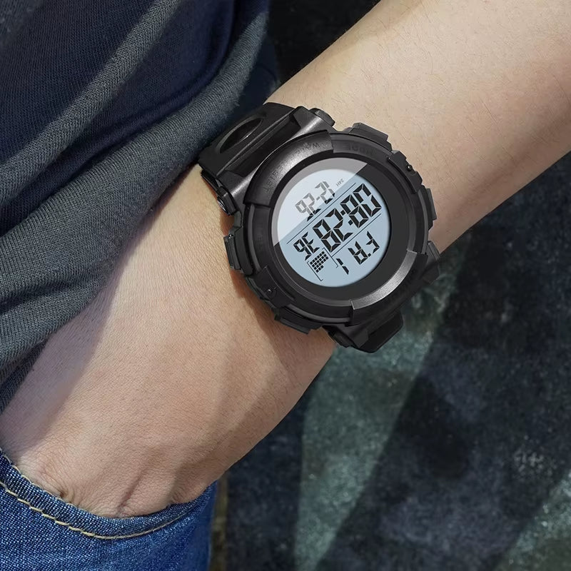 1909B Classic Good Quality Digital Watches Sport Style Silicone TPU Belt 5 ATM Waterproof Wrist Watches for Men