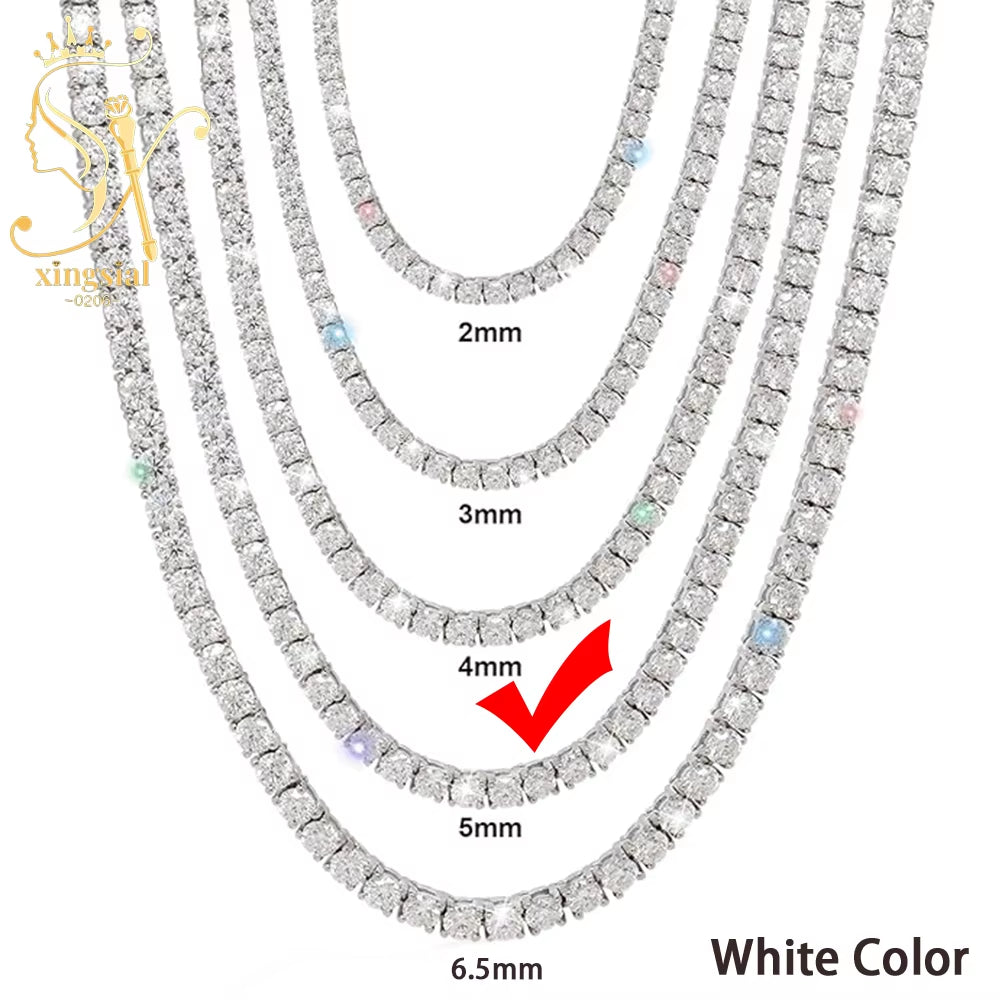 Wholesale Luxury Men Women Hip Hop Fine Jewelry 2Mm 3Mm 4Mm 5Mm Diamond 925 Silver Bracelet VVS Moissanite Tennis Chain Necklace