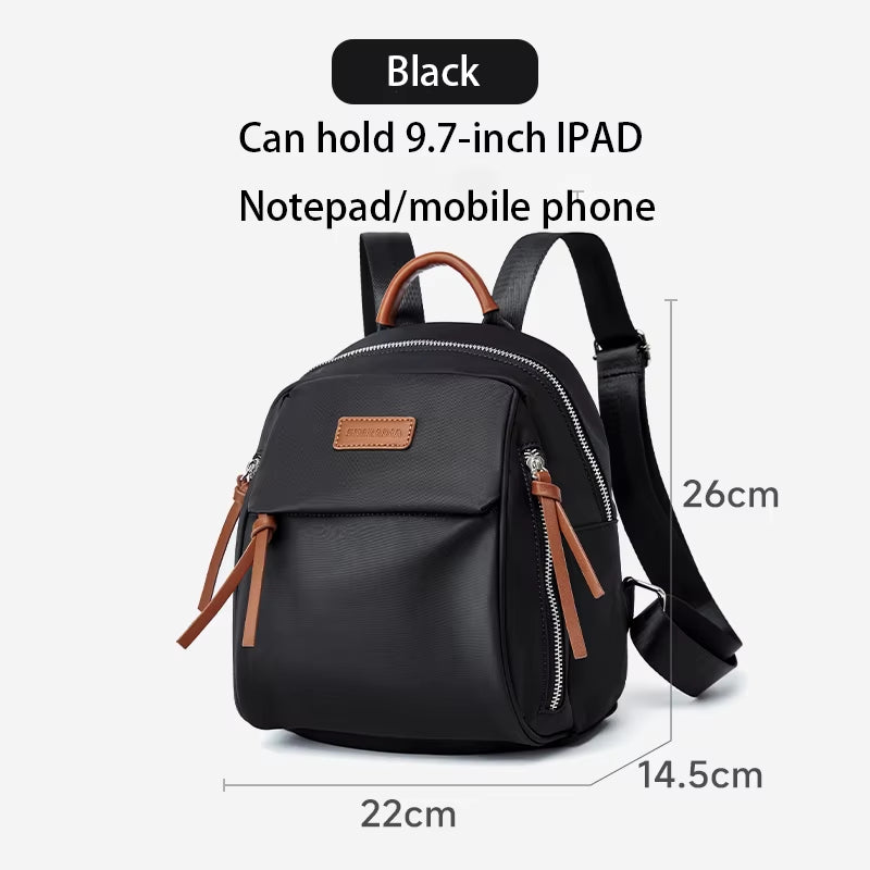 Simradia Fashion Small Women Backpack Waterproof Travel Lady Bags Black Weekend Backpacks for Girl School Bags