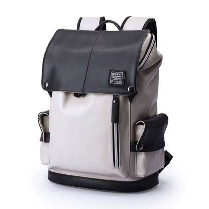 Custom Mochila Leather Backpack for Men Dayback Teen Bookbags Waterproof PU Men'S Backpack