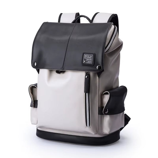 Custom Mochila Leather Backpack for Men Dayback Teen Bookbags Waterproof PU Men'S Backpack
