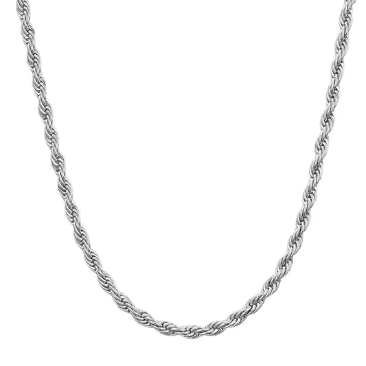 NUOYA 3Mm/5Mm Men Women Silver Rope Chain Fine Jewelry 925 Sterling Silver Twist Rope Chain Necklace for Gifts