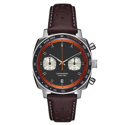 Customized Vintage Style Men Watch Chronograph Cushion Case Shape 316L Stainless Steel U3068