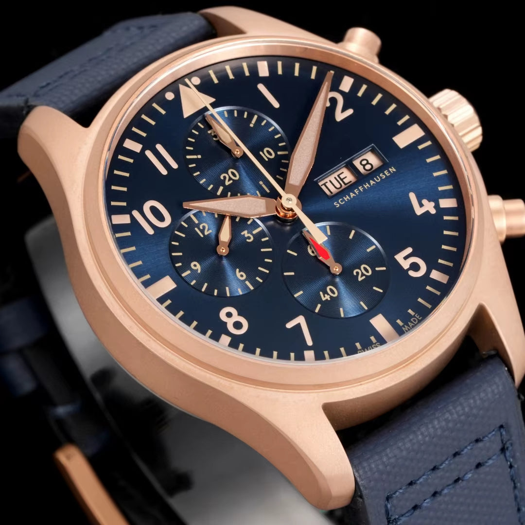 Top Luxury 43Mm Stainless Steel Mechanical Chronograph Watch 7750 Movement Saves Kinetic Energy for 72 Hours.