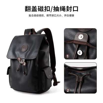 New Fashion Wholesale Waterproof Backpack Black Business School Men Designer Leather Backpacks