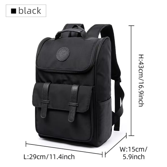 Laptop Backpack Leisure School Bag Stylish Daypack Large Capacity Fashion High Quality Waterproof for Men Black Polyester MOYYI