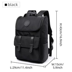 Laptop Backpack Leisure School Bag Stylish Daypack Large Capacity Fashion High Quality Waterproof for Men Black Polyester MOYYI