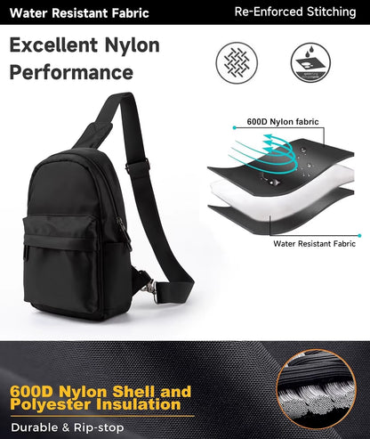 Newest No Logo Pure Waterproof Chest Bag Travel Siger Shoulder Bag School Chest Sling Bag for Women Men