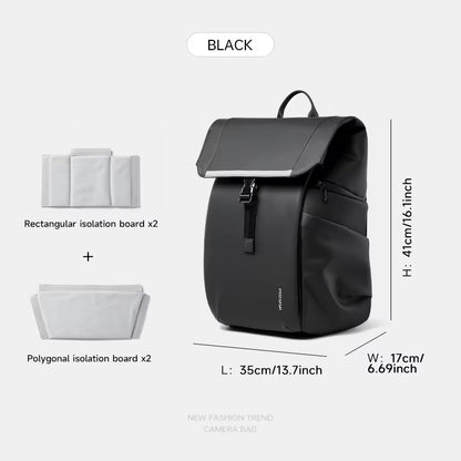MOYYI Large Capacity DSLR Camera Backpack PVC Camera Bag for SLR/DSLR Outdoor Waterproof Camera Video Bags for Man