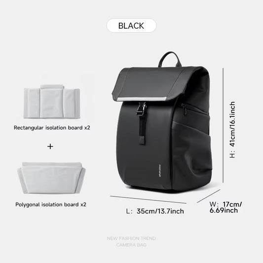 MOYYI Large Capacity DSLR Camera Backpack PVC Camera Bag for SLR/DSLR Outdoor Waterproof Camera Video Bags for Man