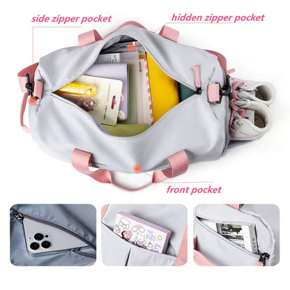 Travel Sports Gym Duffel Bag with Shoe Compartment Bag for Women