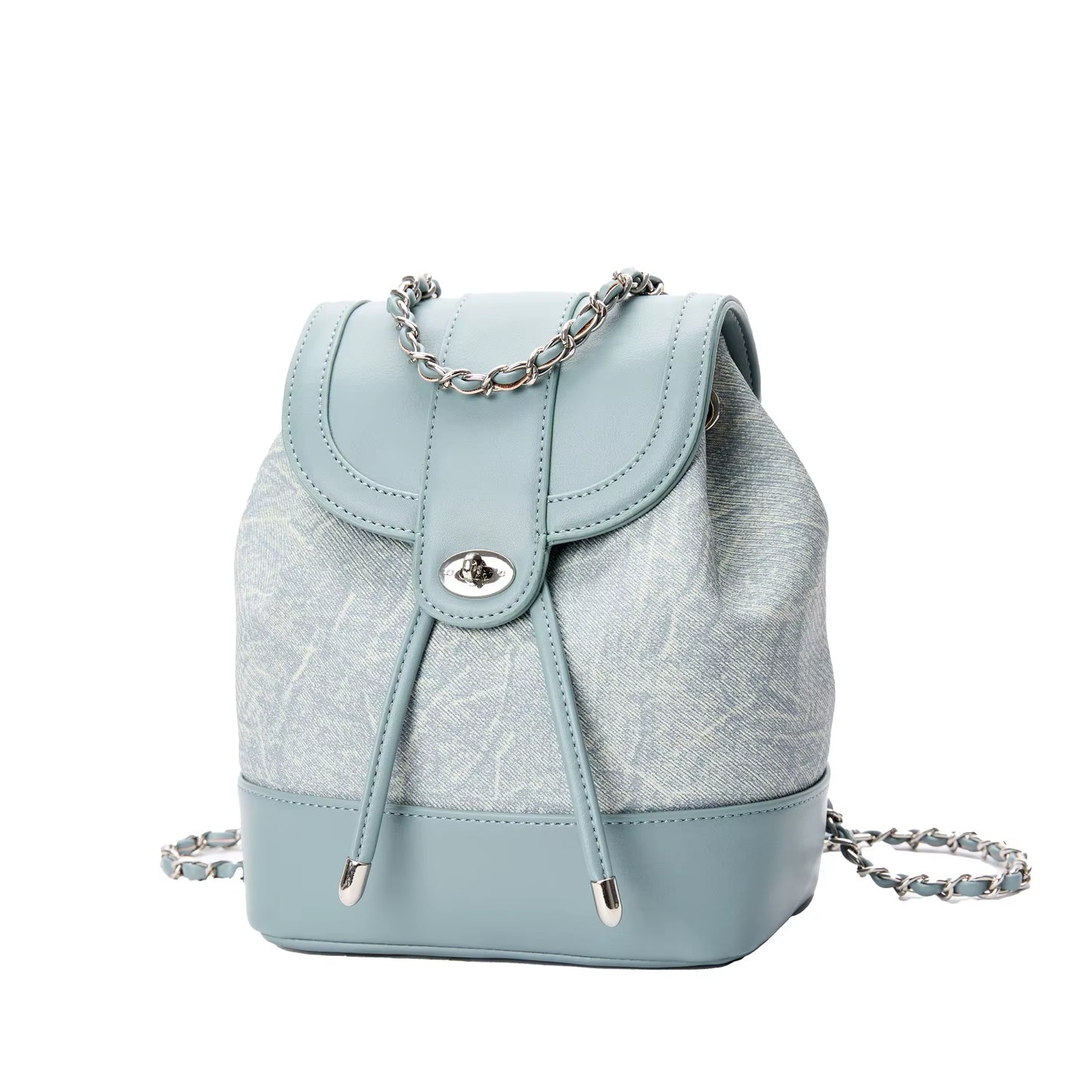 4 in 1 Women'S Chain Bag Small Outdoor Women'S PVC Leather Backpack Handbags Design Purses for Women Outdoor Shoulder Bags Lady