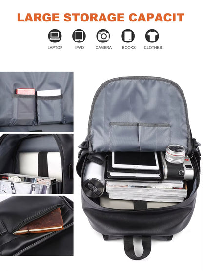 Guangzhou College School Polyester Laptop Bags for Men PVC Leather Backpack Bags