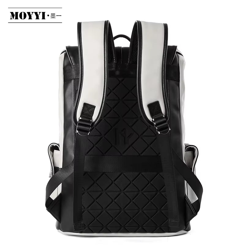 PU Leather Bags Men with USB Port Outdoor Leisure Backpack for Men Mochila Vegan Leather Backpack
