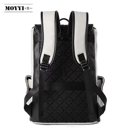 PU Leather Bags Men with USB Port Outdoor Leisure Backpack for Men Mochila Vegan Leather Backpack