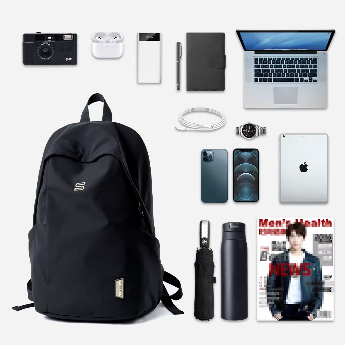 New Men'S Backpack Large Capacity Casual Bags for Men Trendy Sports Lightweight Laptop Backpack