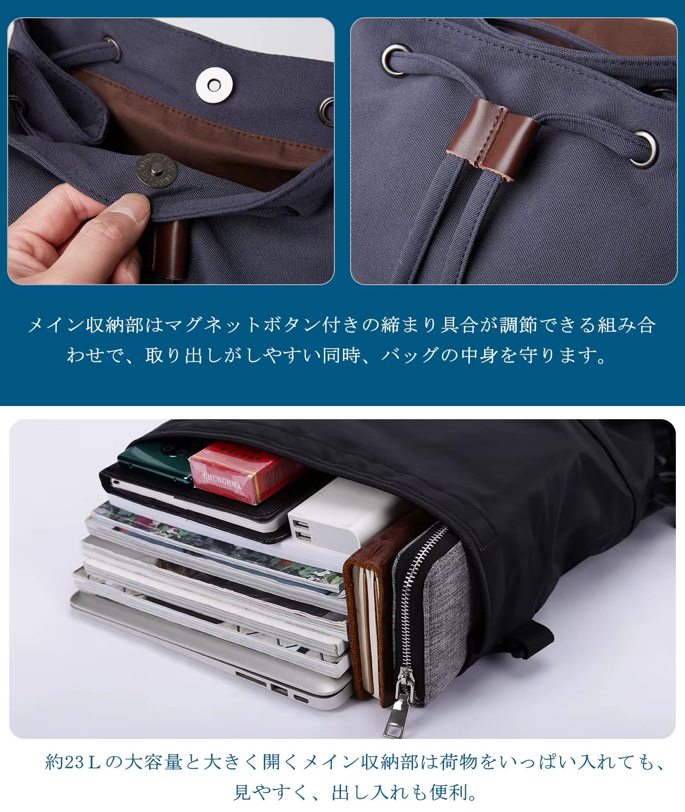 MOYYI Men'S Backpack Oxford Causal Knapsack Laptop Backpack for Men Unisex Waterproof School Travel Bag with Trolley Sleeve