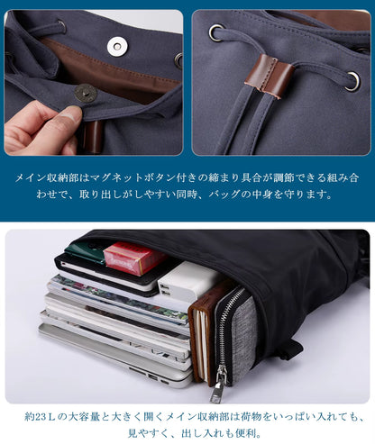 MOYYI Men'S Backpack Oxford Causal Knapsack Laptop Backpack for Men Unisex Waterproof School Travel Bag with Trolley Sleeve