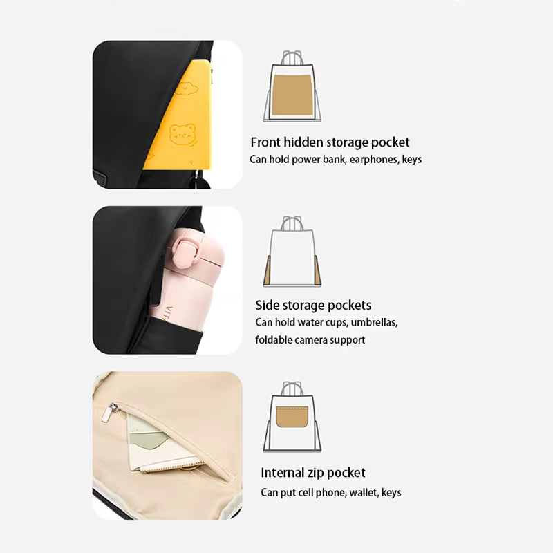 Simradia Small Black Women Causal Backpacks Oxford Waterproof Backpack for Women Outdoor School Bag Rucksack Ladies