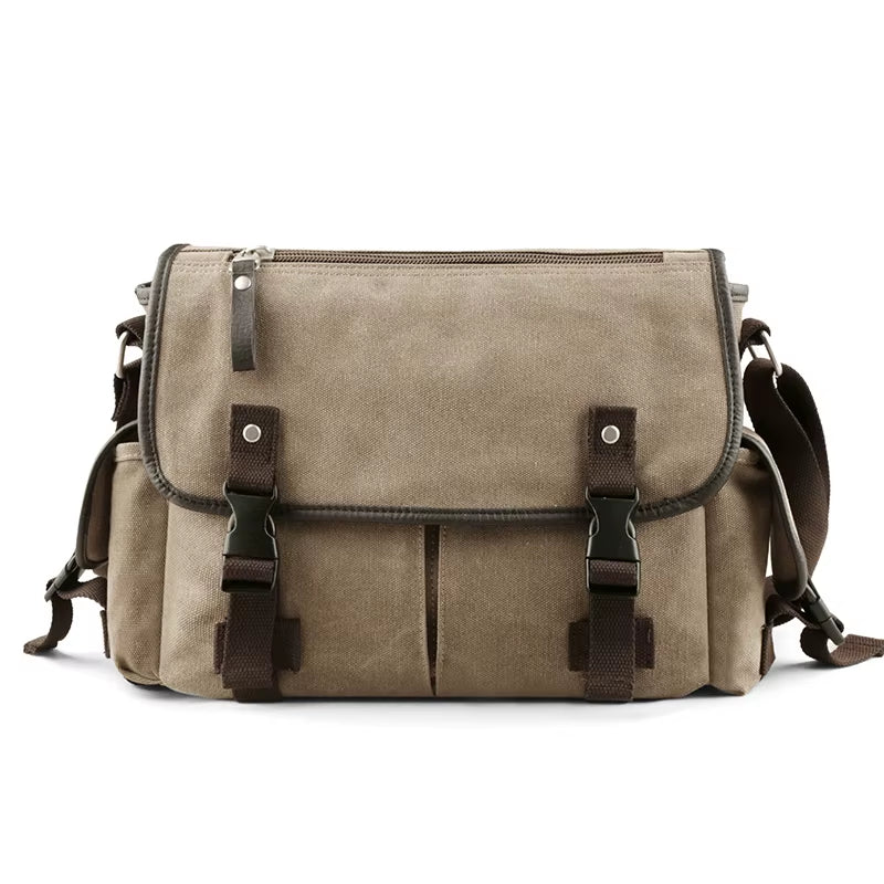 Wholesale Large Capacity Canvas Messenger Bags Unisex Laptop Shoulder Bags for Men Vintage Briefcase