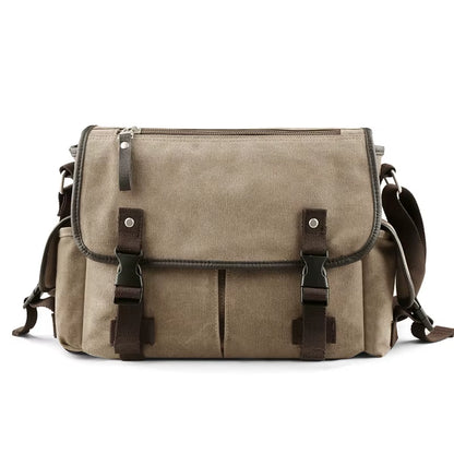 Wholesale Large Capacity Canvas Messenger Bags Unisex Laptop Shoulder Bags for Men Vintage Briefcase